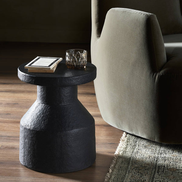 Odeon End Table In Distressed Graphite Concrete