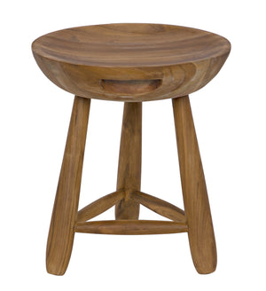 Basel Teak Stool with Clear Coat Semi-Gloss Finish