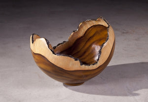 Burled Bowl, Resin, Brown