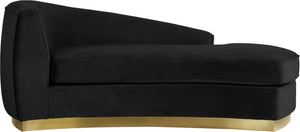 Crystal Chaise In Black Velvet and Gold