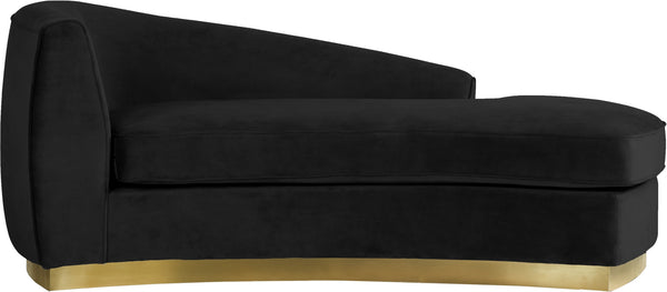 Crystal Chaise In Black Velvet and Gold