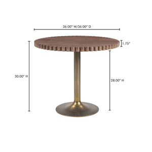 Moe's Nomi Cafe Table with Brass Base