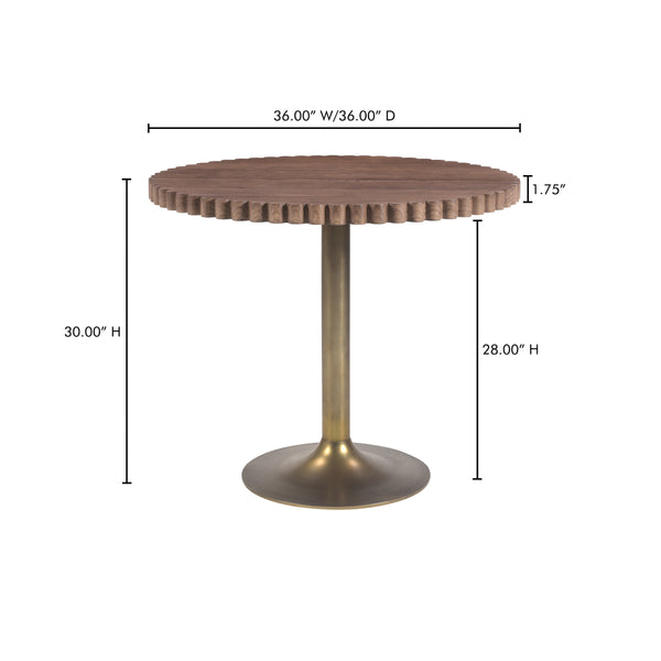 Moe's Nomi Cafe Table with Brass Base