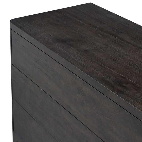 Noeline 6 Drawer Dresser In Smoked Black Oak Veneer