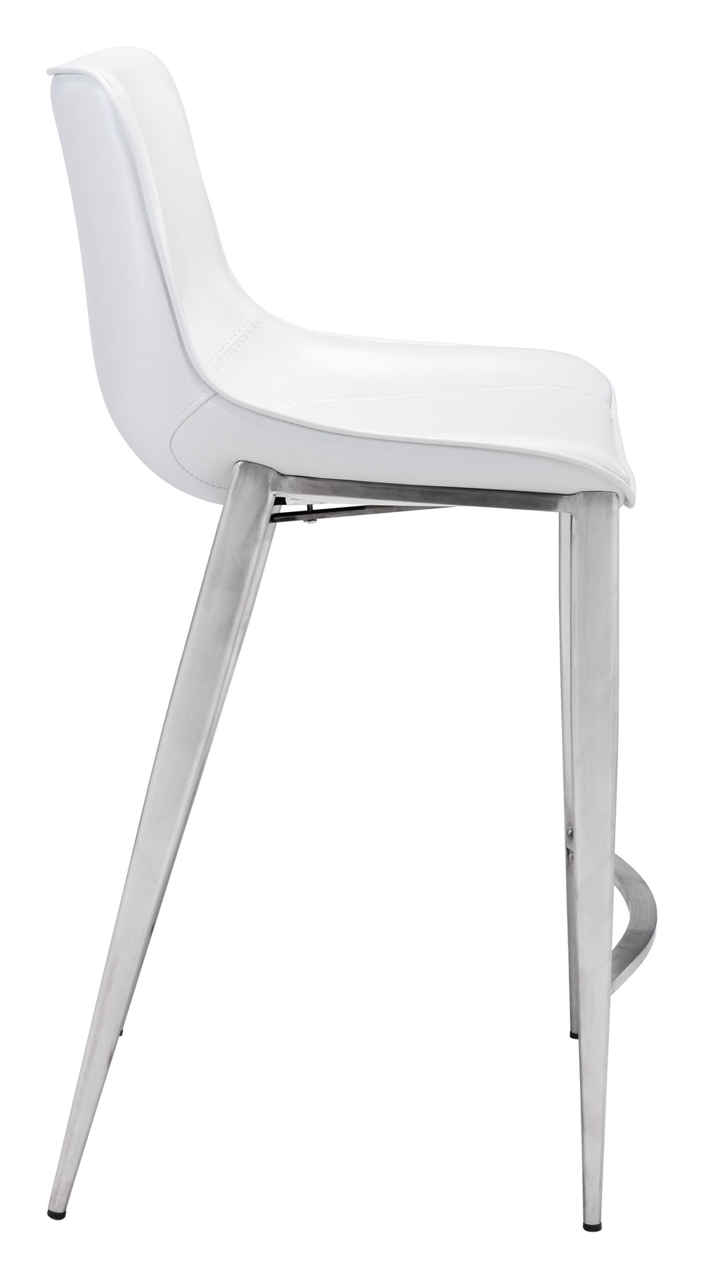 Magnus Counter Stool (Set of 2) White & Silver