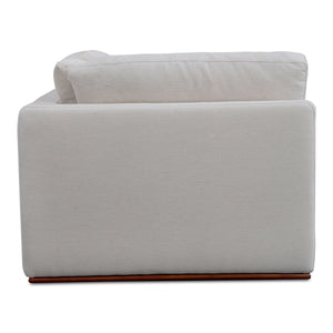 Moe's Rue Corner Chair Off White with Wood Base