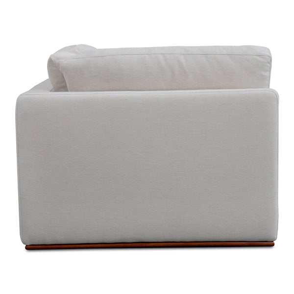 Moe's Rue Corner Chair Off White with Wood Base