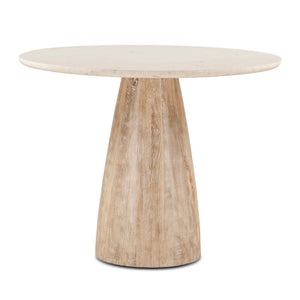 Palm Springs Round Gathering Table, Mod Base, White Marble