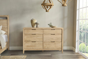 Laguna Solid Wood 6-Drawer Dresser in Natural Maple