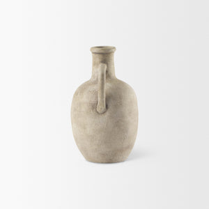 Zenni  5.3L x 5.3W x 9.3H Warm Beige Ceramic Vase