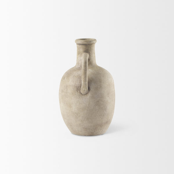 Zenni  5.3L x 5.3W x 9.3H Warm Beige Ceramic Vase