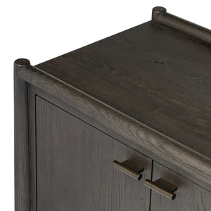 Glenview 6 Door Sideboard - Cracked Smoked Black Veneer