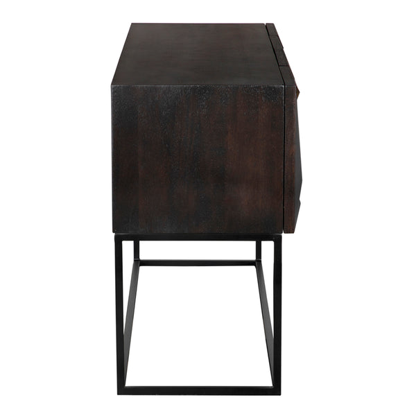 Zurich Console, Ebony Walnut with Iron