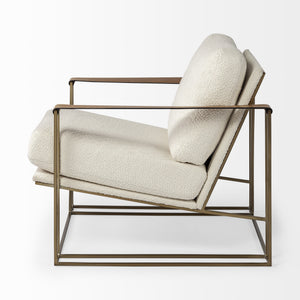 Watson Cream Fabric Wrap Gold Metal Frame Accent Chair