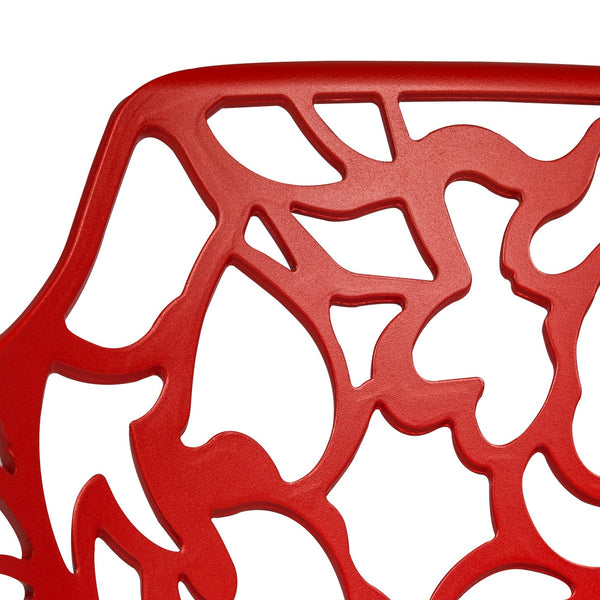 ORO ALUMINUM CHAIR (WITH ARMS) - RED