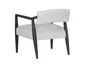 KEAGAN LOUNGE CHAIR - SALOON LIGHT GREY LEATHER