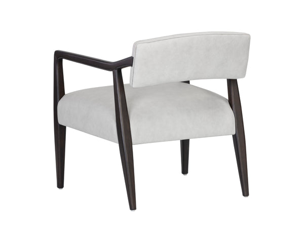 KEAGAN LOUNGE CHAIR - SALOON LIGHT GREY LEATHER