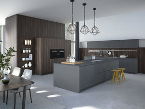 Geo 1 Light Mini Pendant in Matte Black + Chrome Finish