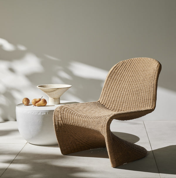 Basil Outdoor End Table In Matte White