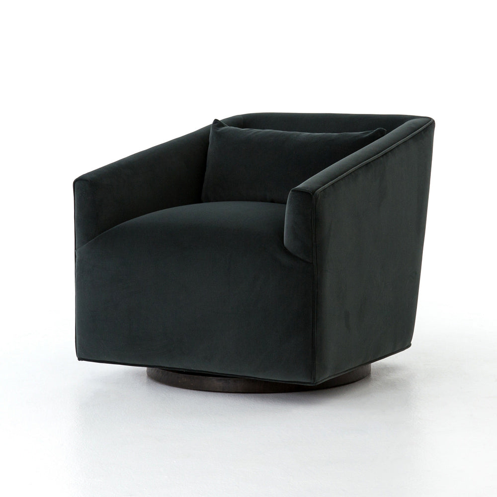 York Swivel Chair-Modern Velvet Smoke