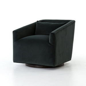 York Swivel Chair-Modern Velvet Smoke