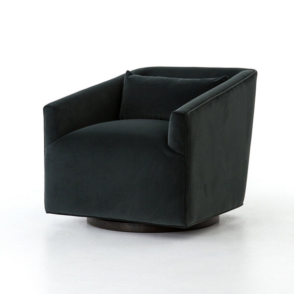 York Swivel Chair-Modern Velvet Smoke