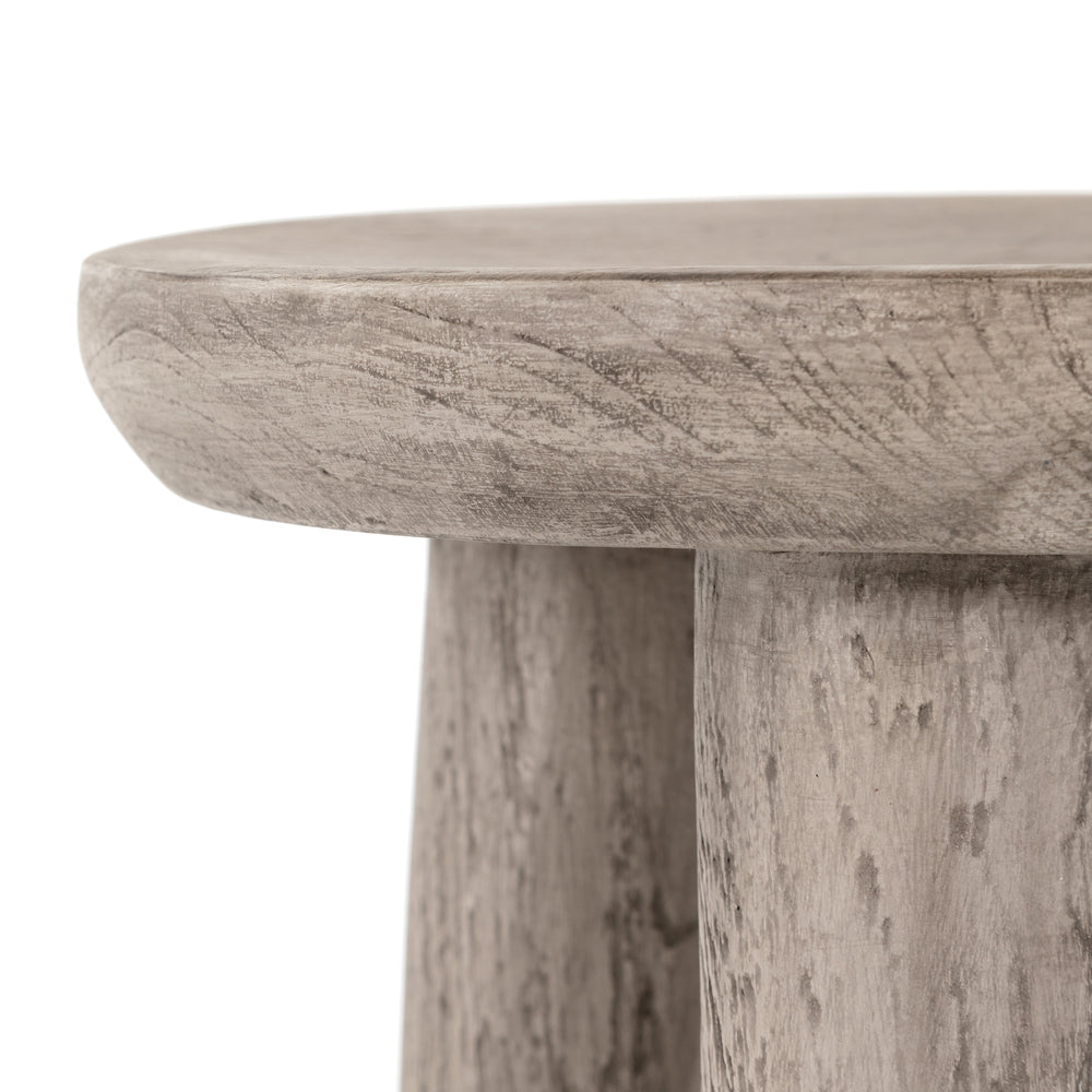 Zuri Round Outdoor End Table In Grey
