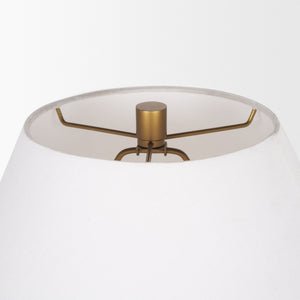 Salaah Antique Gold Brushed Metal w/ Cream Shade Table Lamp
