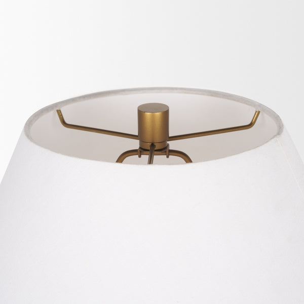 Salaah Antique Gold Brushed Metal w/ Cream Shade Table Lamp