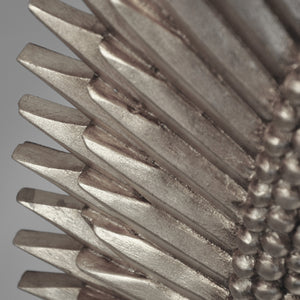 OVAL STARBURST MIRROR IN SILVER LEAF