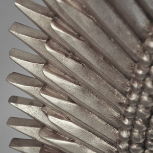 OVAL STARBURST MIRROR IN SILVER LEAF