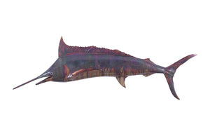 Blue Marlin Fish Wall Sculpture, Copper Patina