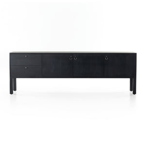 Isador Media Console In Black Wash Poplar