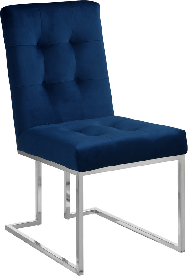 Sara Dining Chair In Navy Velvet