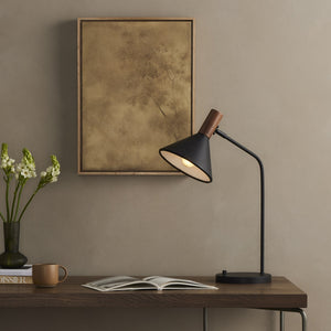Cullen Task Lamp In Black Leather