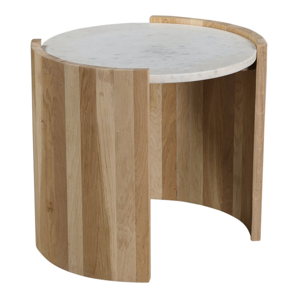 Moe's Dala Marble & Oak Side Table