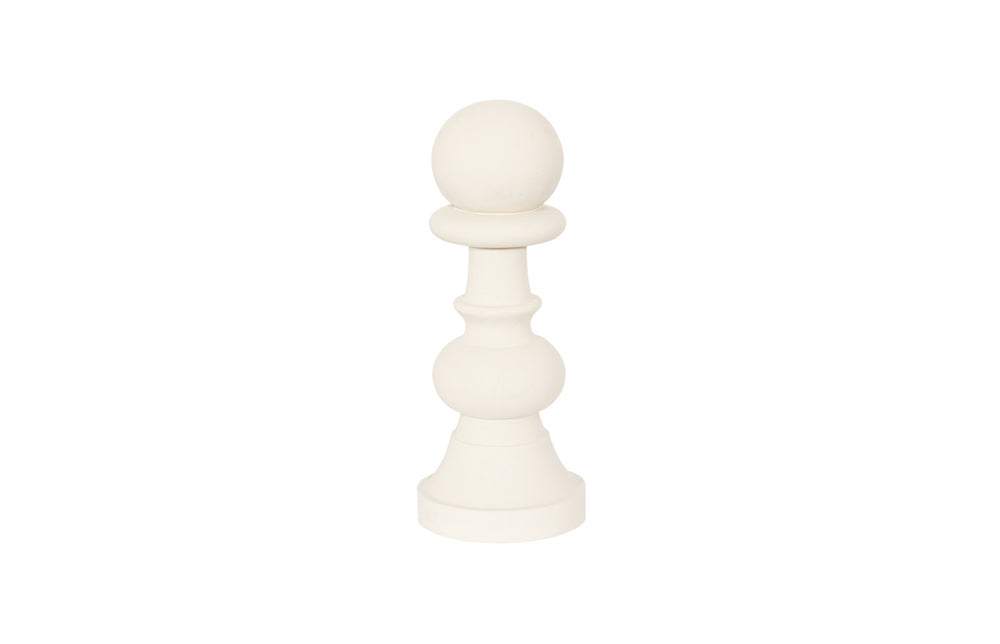 Pawn Chess Sculpture, Cast Stone White, Smallallall