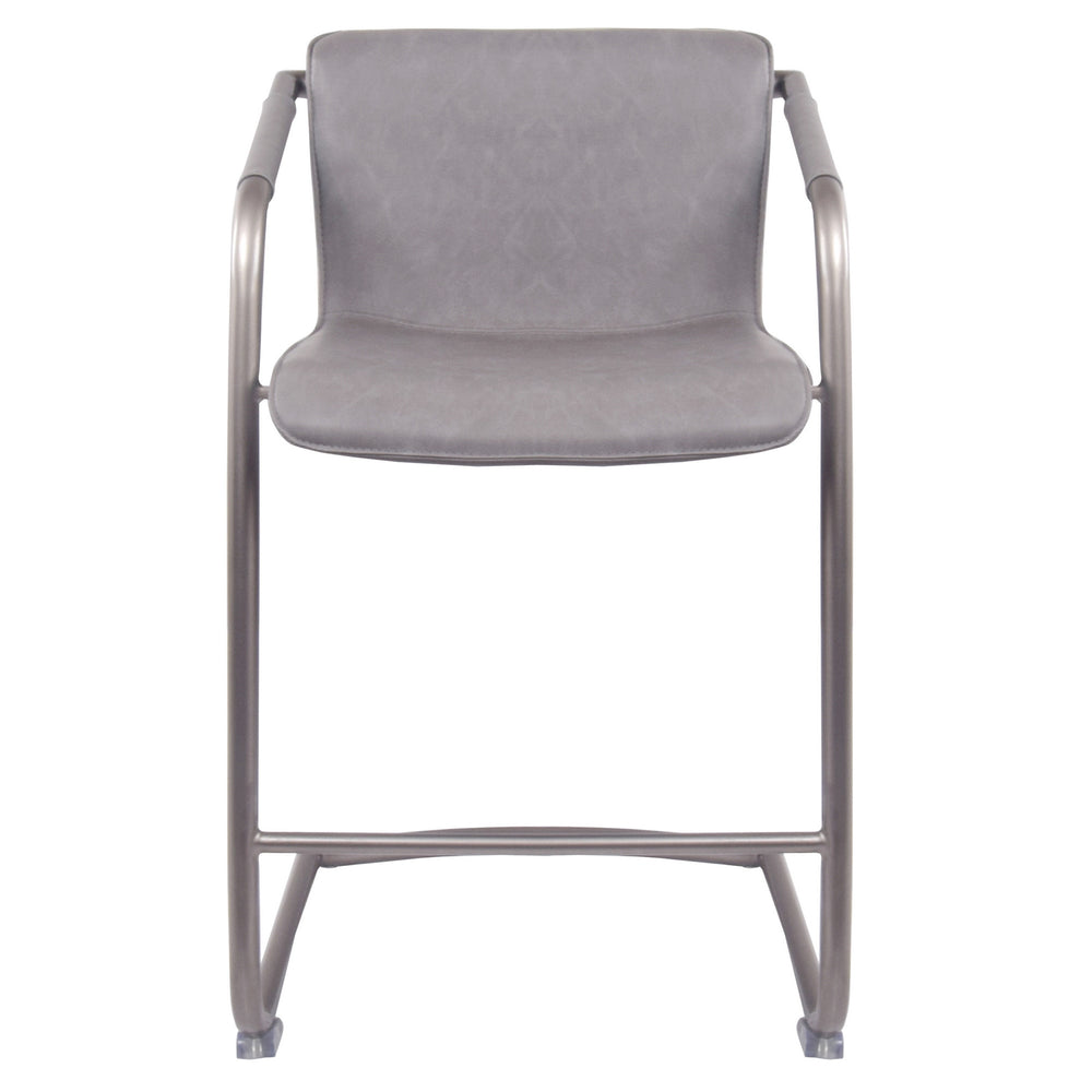 Indy Counter Stool w/ Arms Silver Frame In Antique Graphite Gray