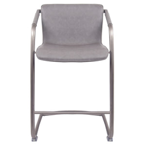 Indy Counter Stool w/ Arms Silver Frame In Antique Graphite Gray