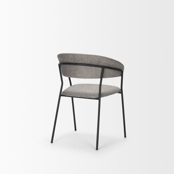Carolyn Dining Chair w/ Gray Fabric & Matte Black Metal