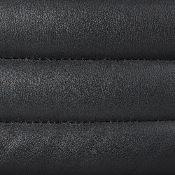 Ricciardo Black Leather Wrapped Three Seater Sofa 82.5L x 38.5W x 26.5H