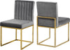 Joanna Dining Chair In Grey Velvet and Gold