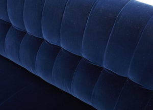 Lamar Love Seat in Blue Fabric