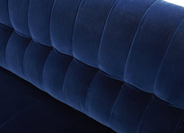 Lamar Love Seat in Blue Fabric