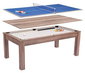 Bonkers 3 In 1 Table Brown With Pool Accessories