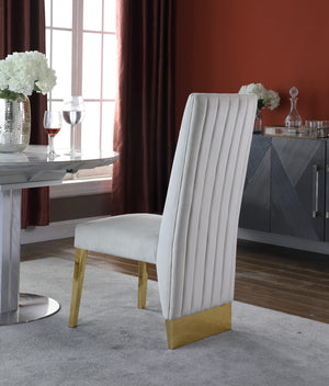 Stanley Dining Chair In Cream Velvet