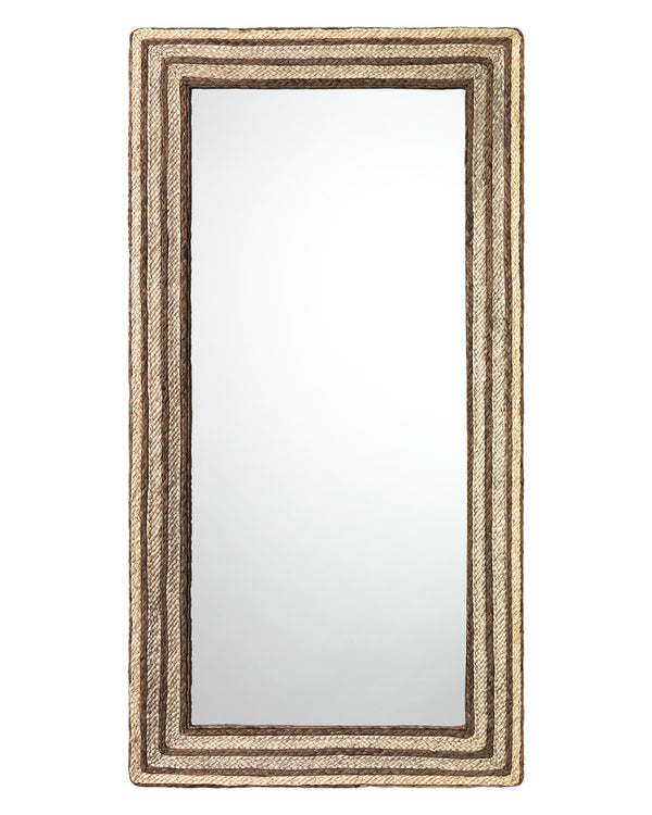 Evergreen Braided Seagrass Rectangle Wall Mirror, Natural