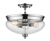 Amon 3 Light Semi Flush Mount in Chrome Finish
