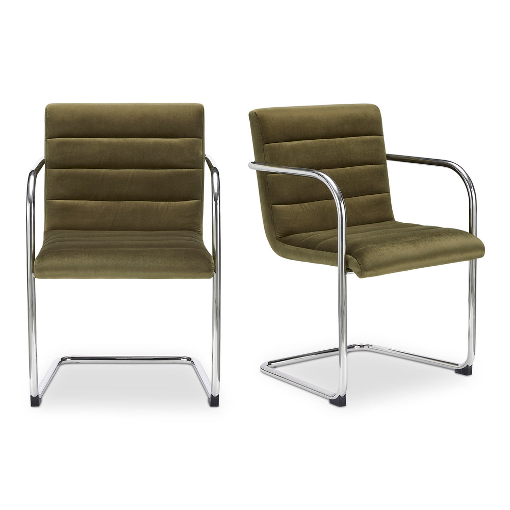 Moe's Pedro Dining Chair Green Mohair Set