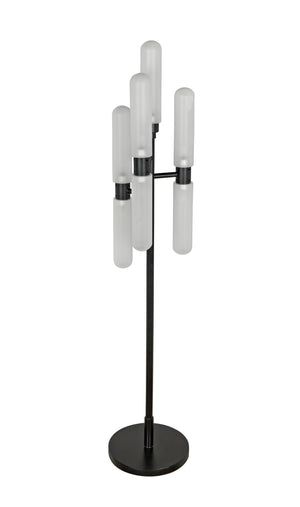 Dominique Floor Lamp, Black Metal